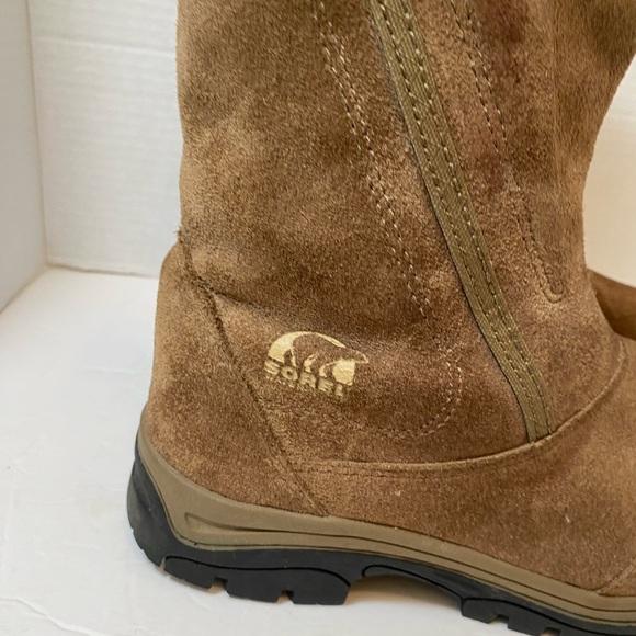 Sorel Women’s Water Fall Insulated Tan-Brown Suede Leather Winter Snow Boot Sz 7 - Picture 6 of 9